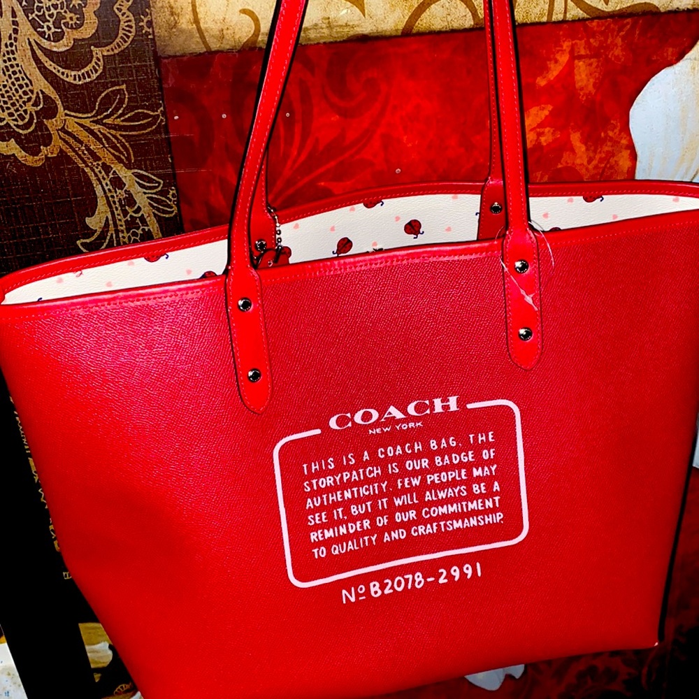 Coach Reversible City Tote Ladybug